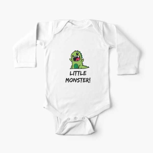 Little Monster Dinosaur! Long Sleeve Baby One-Piece