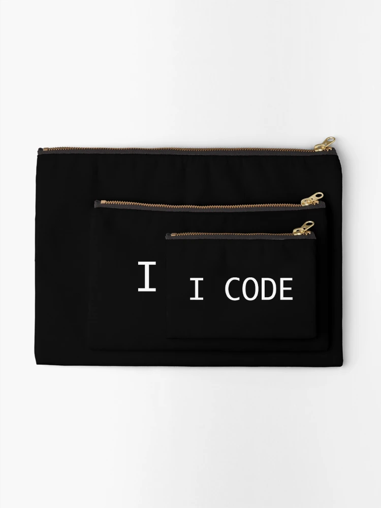 Thumbnail 2 of 4, Zipper Pouch, I code | coder | programmer designed and sold by simonlidesign.