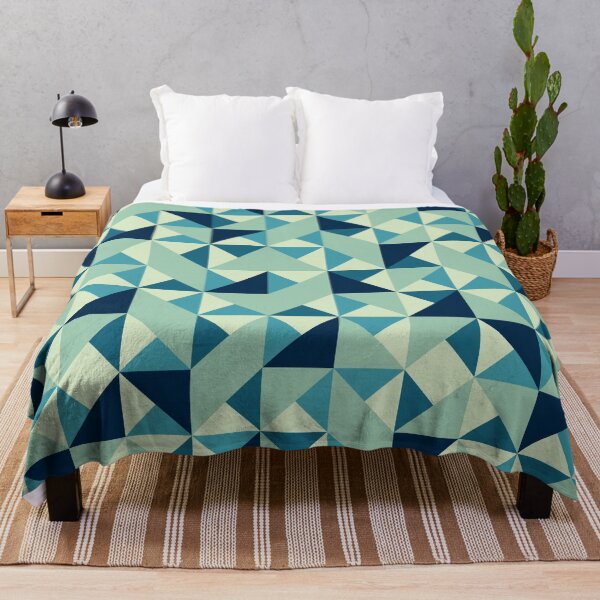 Item preview, Vintage Geometric Tile Teal Blue White designed and sold by Blue-Banana.