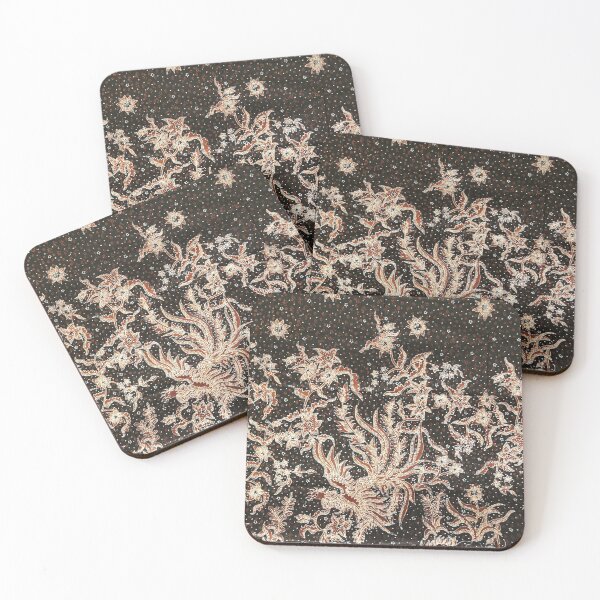 Item preview, Indonesia handmade hand-drawn batik tulis  brown black sogan bird floral flower leaves pattern Lasem designed and sold by Morcawork.