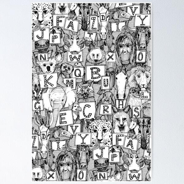 Item preview, animal abc black white designed and sold by scrummy.
