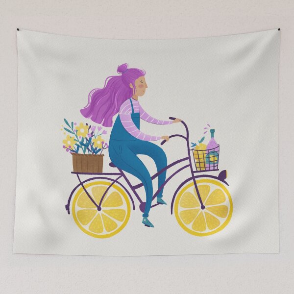 Item preview, Pink lemonade. Girl on bike designed and sold by IrinaOstapenko.