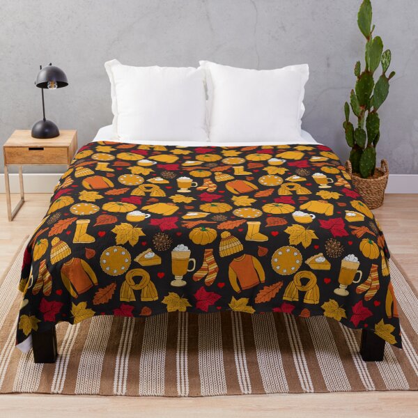 Item preview, Love Fall Autumn Pumpkins Lattee Leaves Pattern designed and sold by HotHibiscus.