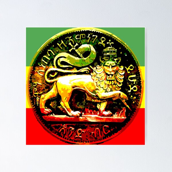 Jah Rastafari Ancient Lion of Judah Design Poster