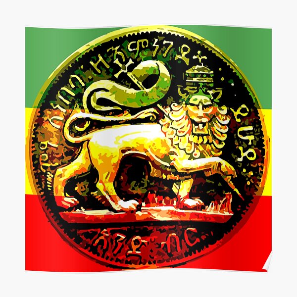 Jah Rastafari Ancient Lion of Judah Design Poster