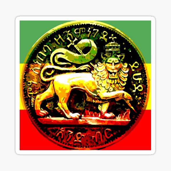 Jah Rastafari Ancient Lion of Judah Design Sticker