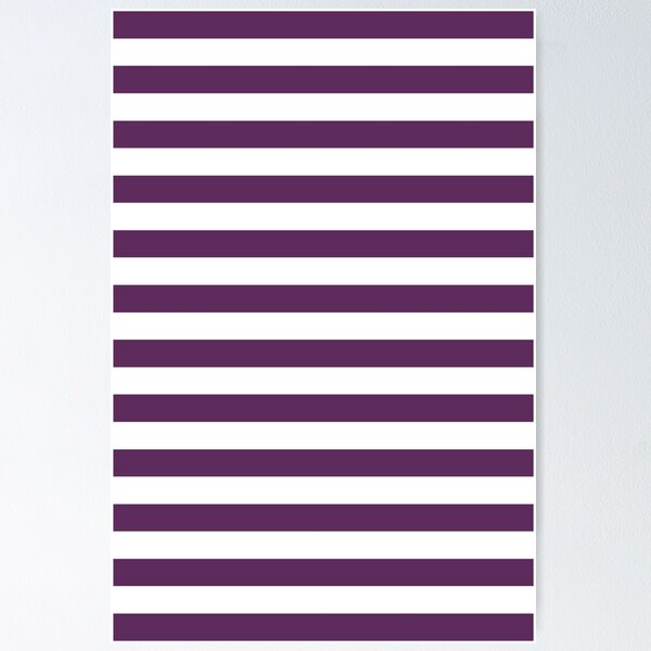 Small AUBERGINE and MINT GREEN Horizontal STRIPES Poster for Sale