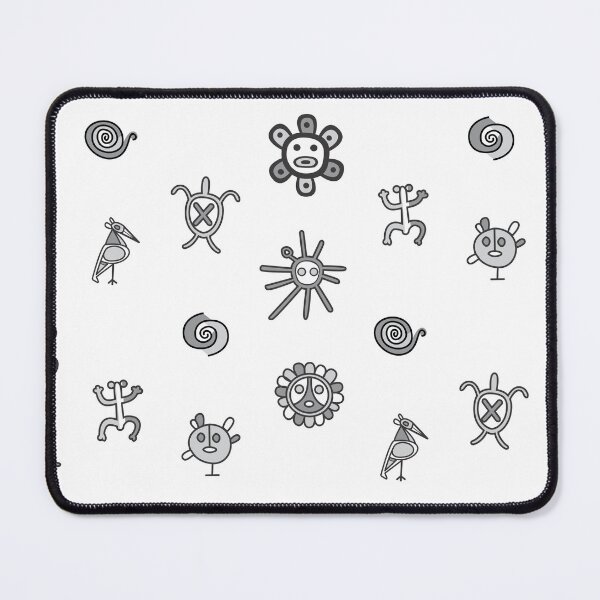 Item preview, Taino Symbols Puerto Rico Black White Gray designed and sold by byDarling.