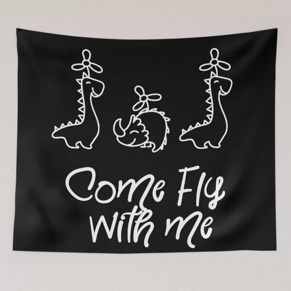 Item preview, Dino Fly Squad Diplodocus with Styracosaurus - 'Come fly with me' Cute T-shirt design for your kid designed and sold by Ridiculam Toga.