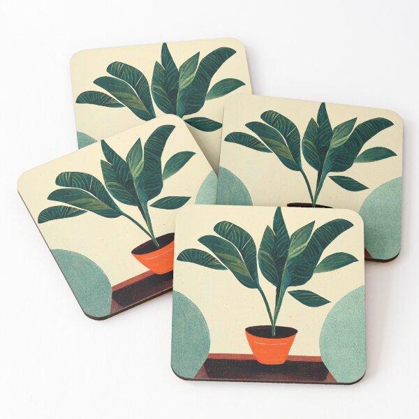 Item preview, Croton Houseplant On Table Retro Wall Art designed and sold by betternotes.