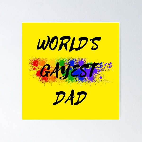Item preview, World's Gayest Dad Color Splash For Pride Month In Yellow designed and sold by LuckyKermit.