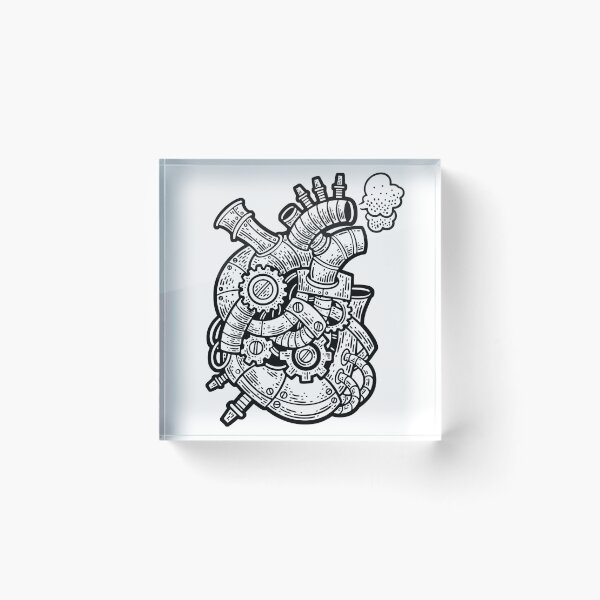 Item preview, Mechanical iron heart sketch style designed and sold by IronicEmpire.