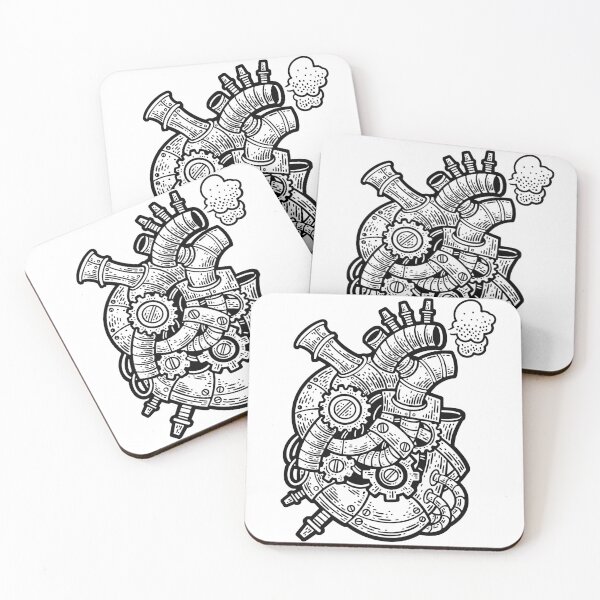 Item preview, Mechanical iron heart sketch style designed and sold by IronicEmpire.