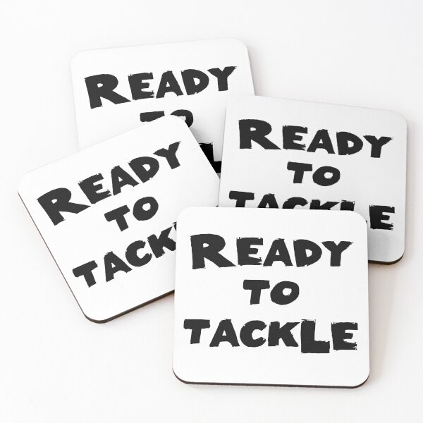 Item preview, Ready to Tackle Text Monochrome White designed and sold by Meepuruproject.