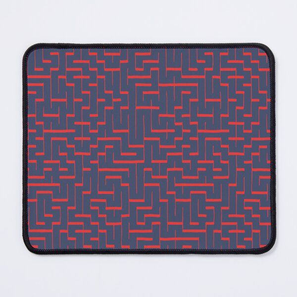 Item preview, Simple minimalist maze pattern - dark blue and red designed and sold by Ruth Cadioli.