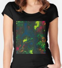 Blacklight Flow - Acrylic Painting Art Women's Fitted Scoop T-Shirt