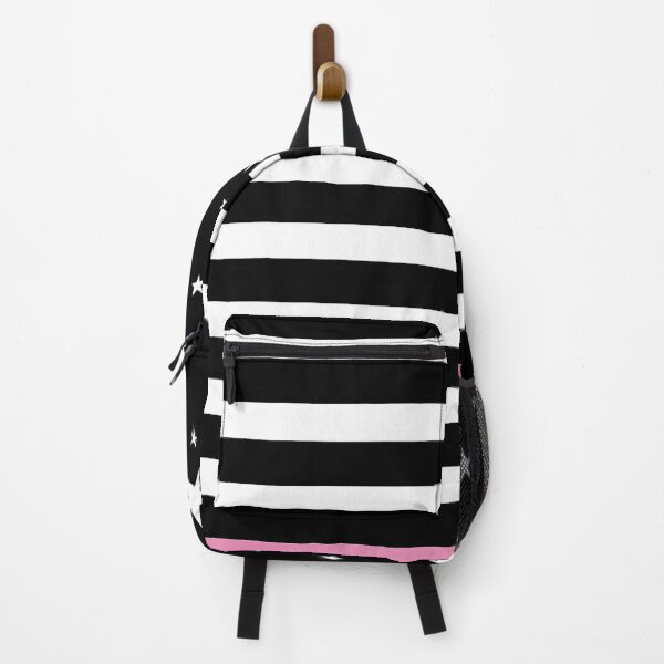 Item preview, Stripes white and black, stars and pink pattern designed and sold by Pau Baz.