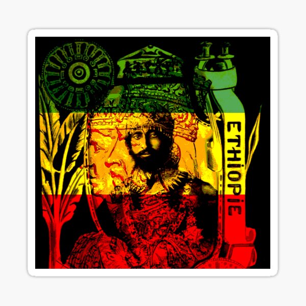 Rasta Haile Selassie Natural Mystic Lion of Judah Sticker