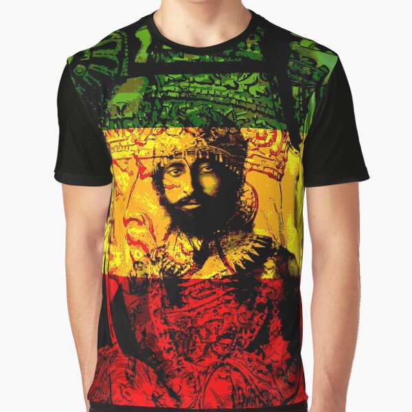 Rasta Haile Selassie Natural Mystic Lion of Judah Graphic T-Shirt