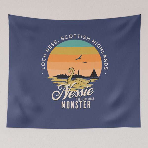 Item preview, Nessie The Loch Ness Monster Retro Vintage Sunset Design designed and sold by dschiffer12.
