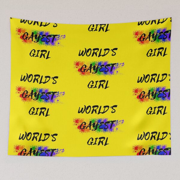 Item preview, World's Gayest Girl Color Splash Lesbian Pride For Sapphics In Yellow designed and sold by LuckyKermit.