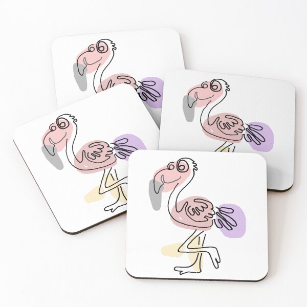Item preview, Cute Artsy Pink Flamingo Bird Abstract Line Art designed and sold by Nature's Fancy.