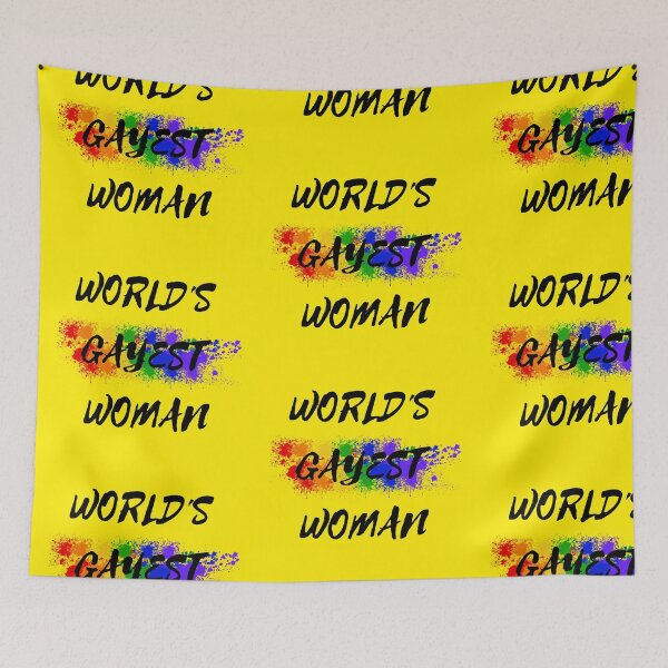 Item preview, World's Gayest Woman Color Splash Lesbian Pride In Yellow designed and sold by LuckyKermit.