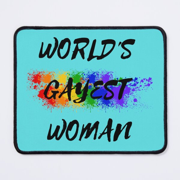Item preview, World's Gayest Woman Color Splash Lesbian Pride In Cyan designed and sold by LuckyKermit.