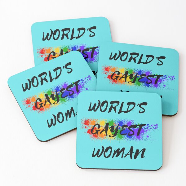 Item preview, World's Gayest Woman Color Splash Lesbian Pride In Cyan designed and sold by LuckyKermit.