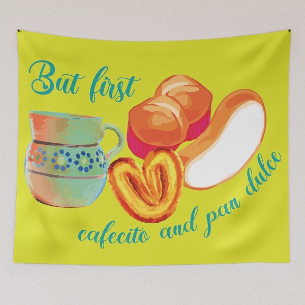Item preview, But first cafecito y pan dulce mexican coffee mug breakfast bread designed and sold by T-Mex.