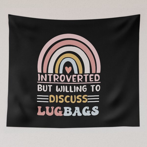 Item preview, introverted but willing to discuss lugbags designed and sold by POPLIN ⭐ ⭐ ⭐ ⭐ ⭐.