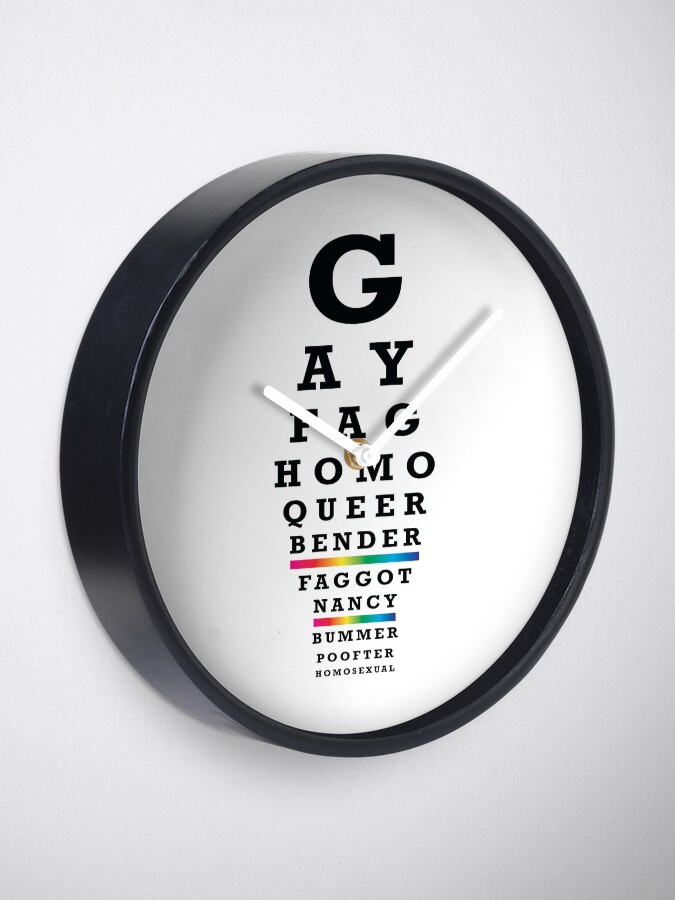 "Gay [Snellen chart]" Clock for Sale by lazarusheart Redbubble