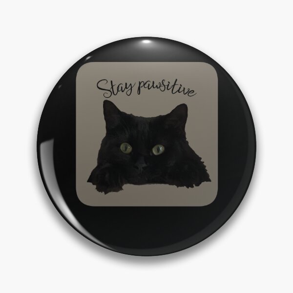 Item preview, Stay Pawsitive Black Cat designed and sold by SpinnySnails.