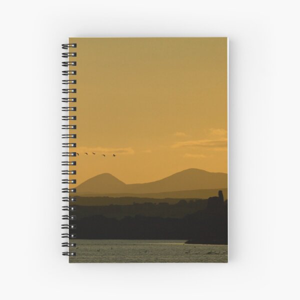 Geese over Derryveagh mountains at Twilight Spiral Notebook
