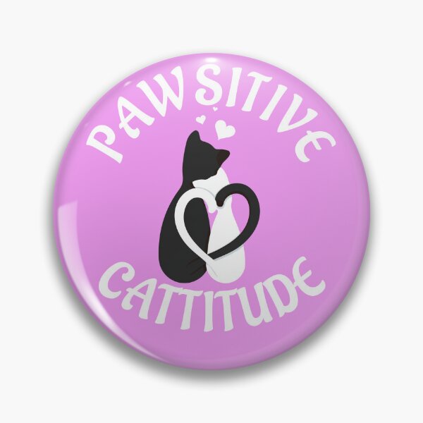 Item preview, Pawsitive Cattitude Cute Valentines Day Funny Cat Hummor Pun on a designed and sold by ChezM1989.