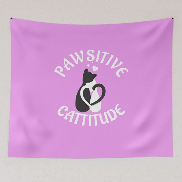 Item preview, Pawsitive Cattitude Cute Valentines Day Funny Cat Hummor Pun on a designed and sold by ChezM1989.