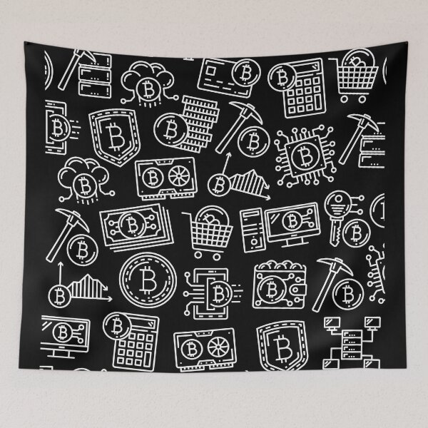 Item preview, Bitcoin Pattern in White (Bitcoin Mining, Bitcoin Cash) designed and sold by CryptoBeings.