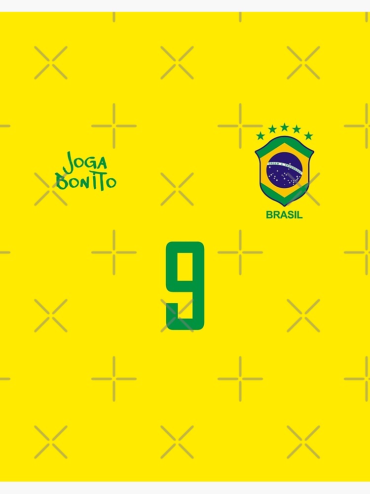 Brazil Football Team Soccer Retro Jersey Joga Bonito Number 9 | Art Board  Print