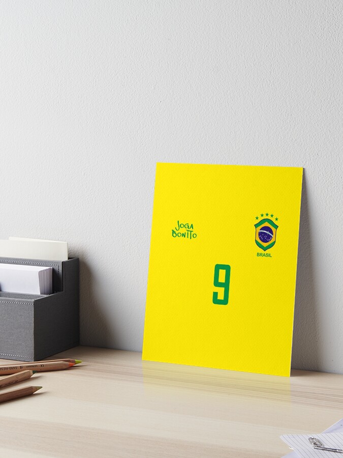 Brazil Football Team Soccer Retro Jersey Joga Bonito Number 9 | Art Board  Print