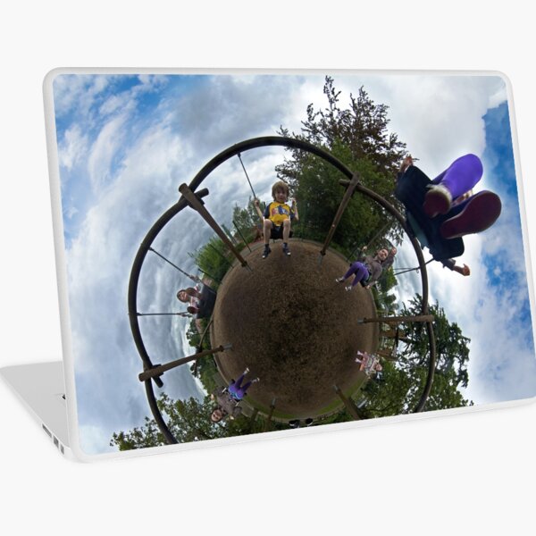 Siblings on a 6 Seater Swing Laptop Skin