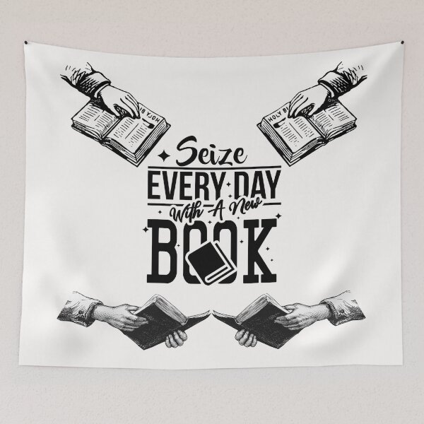 Item preview, Seize Every Day With A New Book  - Quote designed and sold by ArtOfStars.