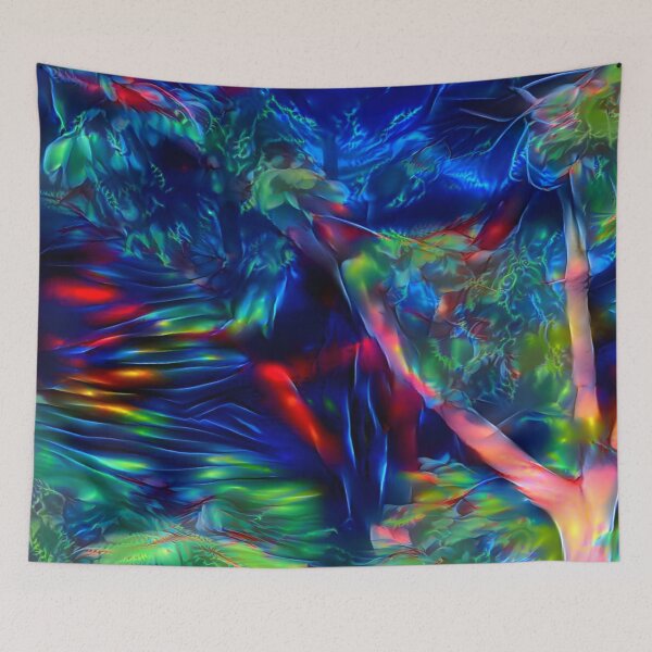 Item preview, Dreamy Forest Fairy Path With Ocean Deep Blue designed and sold by ittybittyowl.