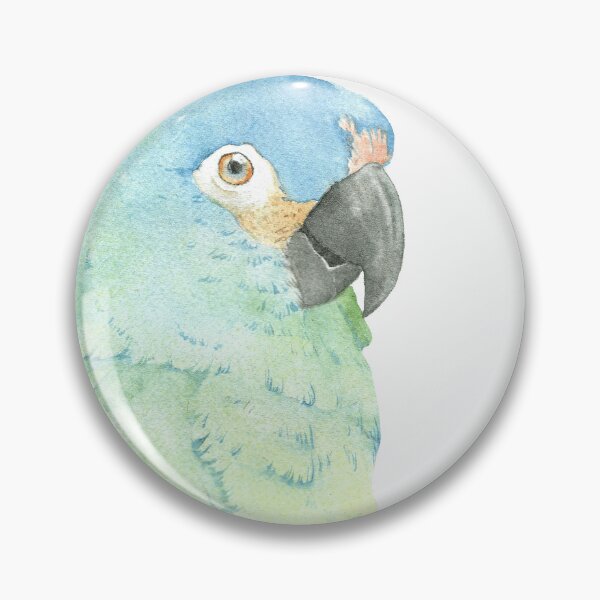 Item preview, blue-winged macaw parrot portrait watercolor painting tropical pet v2 designed and sold by L'Atelier Oranjade.
