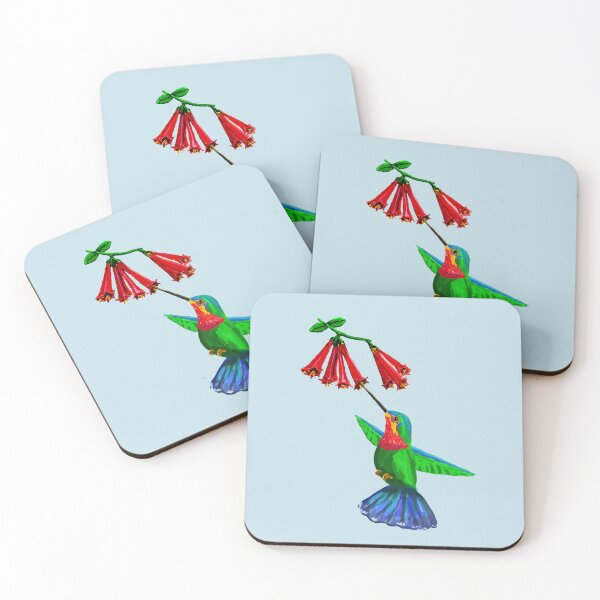 Item preview, Hummingbird and Honeysuckle designed and sold by VerdeDoodleDuck.