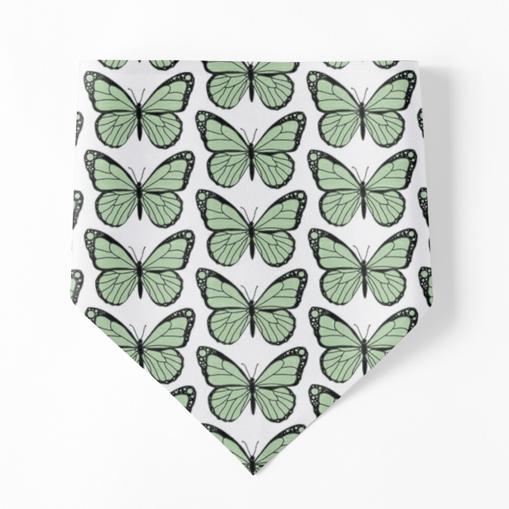 Free Butterflies Design Elements in White and Forest Green