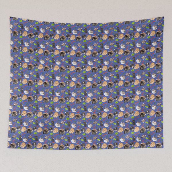 Item preview, Bunnies pattern in peri blue designed and sold by EskTuulispaa.