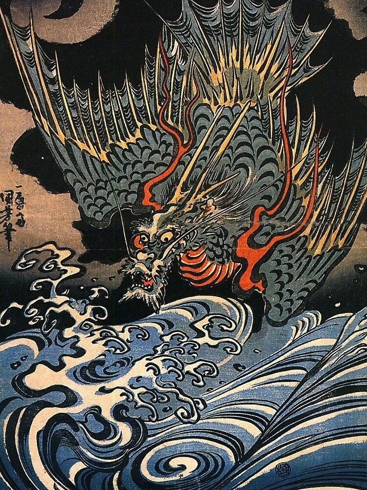 Disover Beautiful Japanese Woodblock Sea Dragon Ukiyoe Utagawa Kuniyoshi 3D TShirt