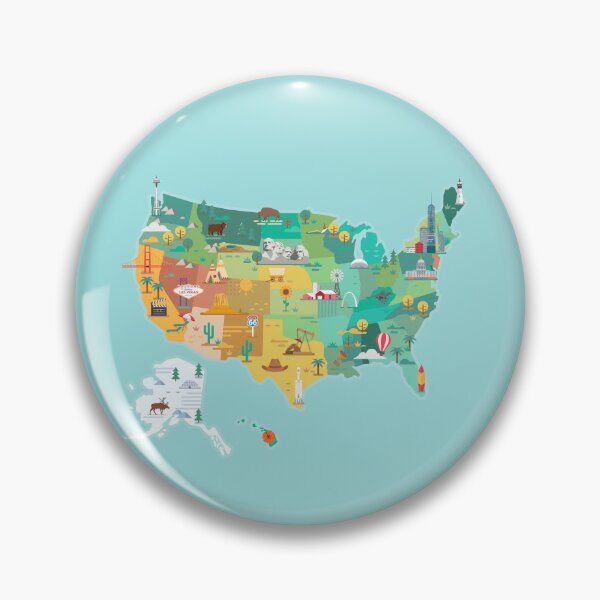 Item preview, USA tourist map designed and sold by Antikwar.