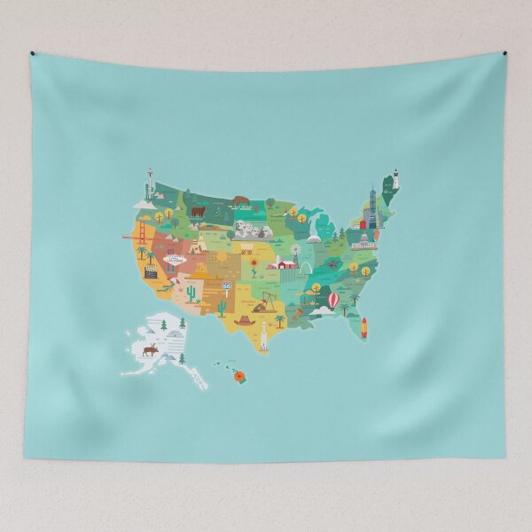 Item preview, USA tourist map designed and sold by Antikwar.