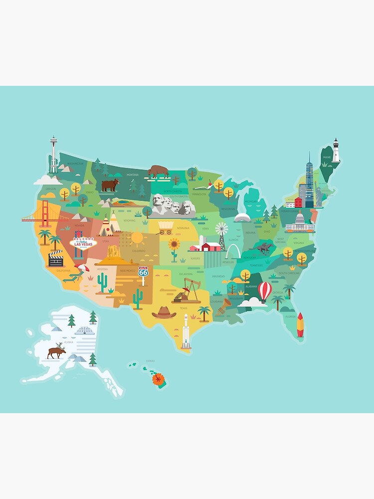 USA Tourist Map Poster For Sale By Antikwar Redbubble usa-tourist-map-poster-for-sale-by-antikwar-redbubble